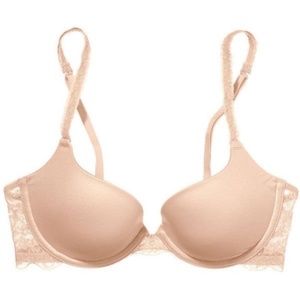 Victoria’s Secret Pink Lightly Lined Lace Bra Nude